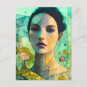 Carte Postale Belle femme craquée