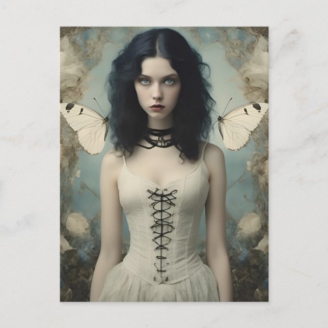 Carte Postale Belle femme en vêtements gothiques (Devant)