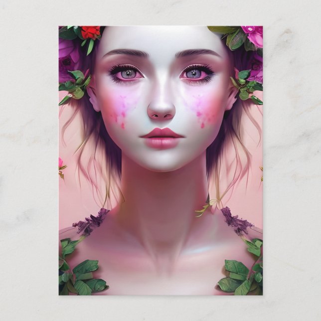 Carte Postale Belle femme éthérée Art Fantastique (Devant)