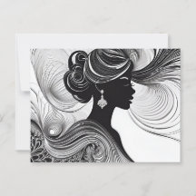 Belle femme moderne noire enchantée