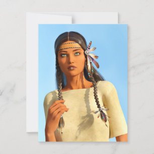 Carte Postale Belle femme native américaine tenue indigène