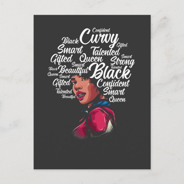Carte Postale Belle femme noire Afro Hair Queen (Devant)