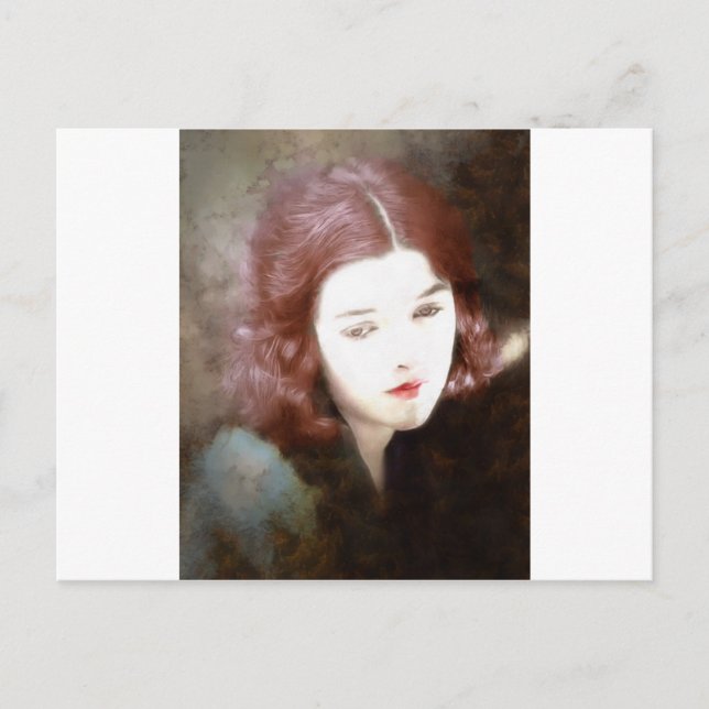 Carte Postale Belle femme triste (Devant)