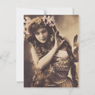 Carte Postale Belle femme victorienne Artiste Ricotti vintage