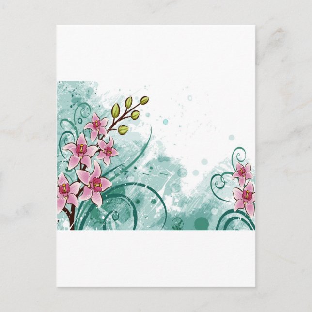 Carte Postale belle fleur psychédélique abstraite (Devant)