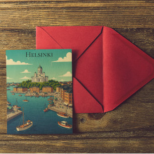 Carte Postale Belle Helsinki vintage Finland vue de la ville
