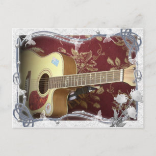 Carte Postale Belle jolie guitare Vintage sur le Motif Africain
