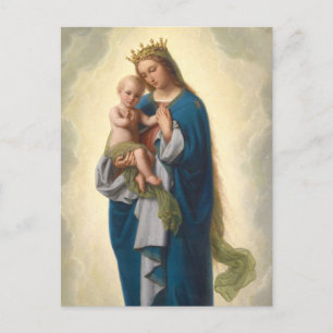 Carte Postale Belle madonna Jésus bénissant Franz Ittenbach