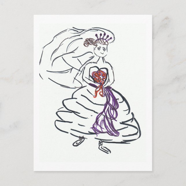 Carte Postale Belle Mariée (Devant)