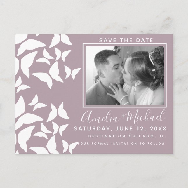 Carte Postale Belle Mariposas Blanc Bleu Photo (Devant)