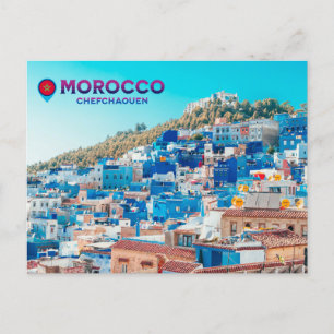 Carte Postale Belle Médina Nord Marocaine Bleue Ville