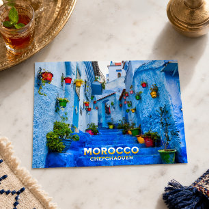 Carte Postale Belle médina nord-marocaine Ville bleue