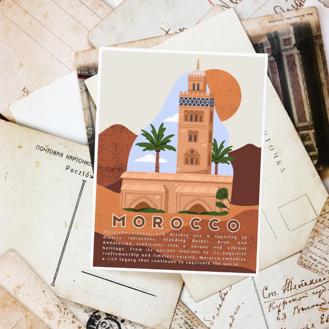 Carte Postale Belle Médina Rouge Marrakech Koutoubia (Créateur téléchargé)