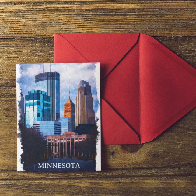 Carte Postale Belle Minneapolis Minnesota Skyline (Minneapolis Minnesota Skyline Postcard)