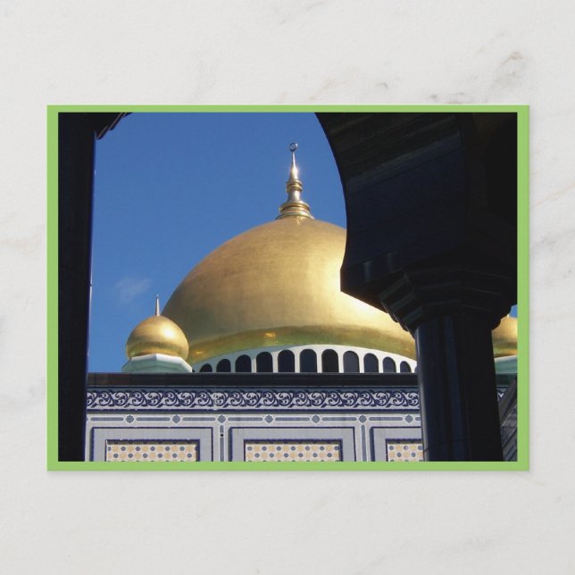 Carte Postale Belle Mosquée Avec Dôme Planté Or (Devant)