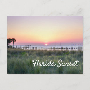 Carte Postale Belle Orange Florida Sunset Dock Pier