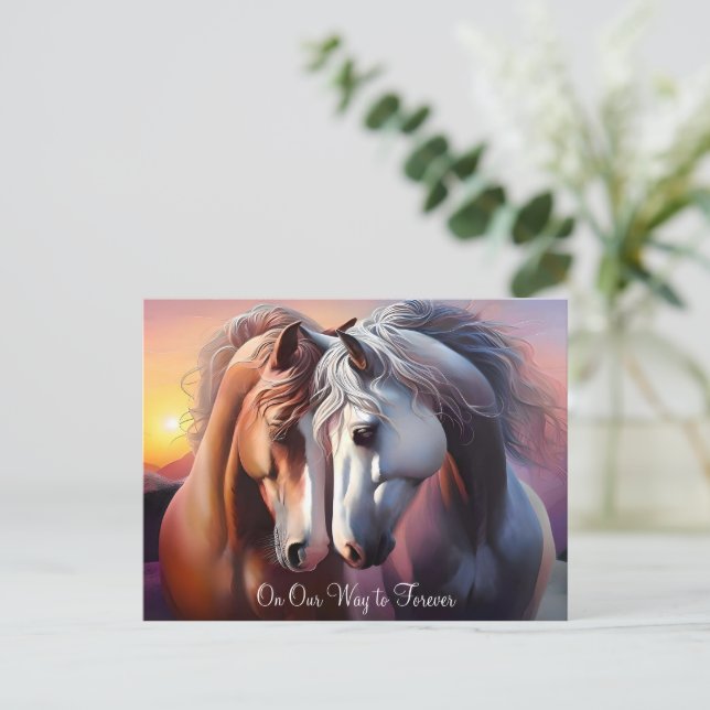 Carte Postale Belle paire de chevaux pour l'Anniversaire (Debout devant)