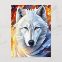 Belle peinture de loup blanc