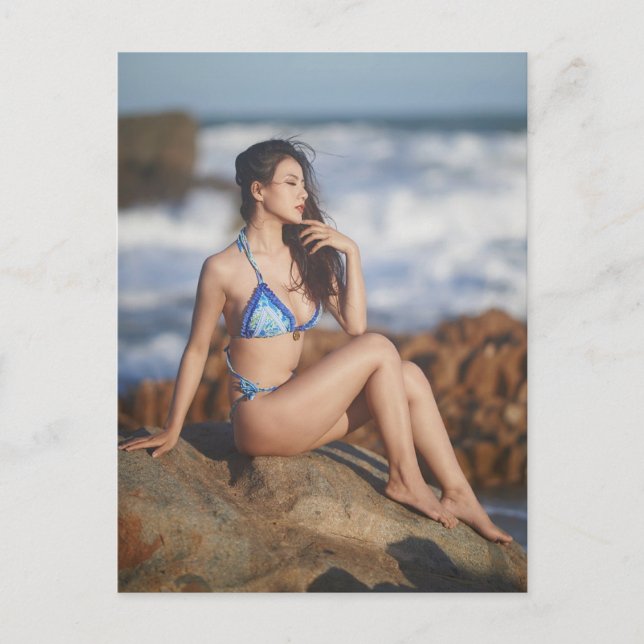 Carte Postale Belle photo asiatique Bikini Modèle (Devant)