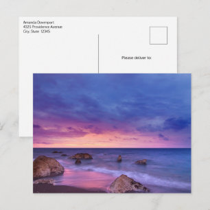 Carte Postale Belle photo côtière du coucher de soleil