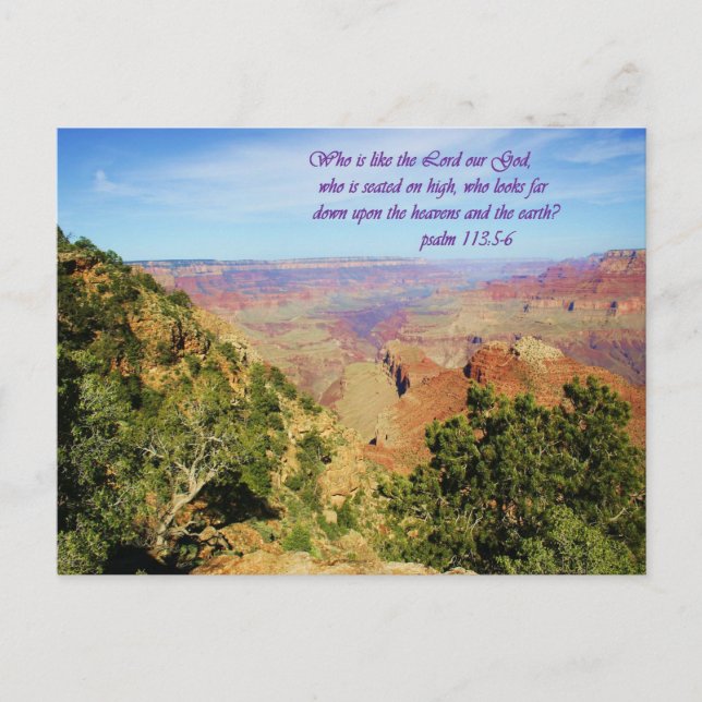 Carte Postale Belle photo Grand Canyon avec Verse Bible (Devant)