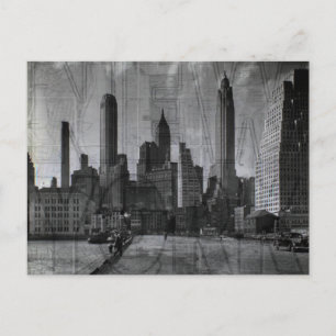 Carte Postale Belle photo noir et blanc Vintage NYC