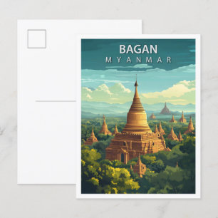 Carte Postale Belle Place Bagan Myanmar Art Travel