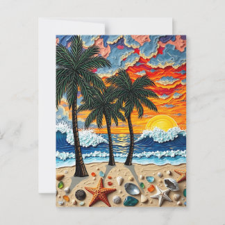 Carte Postale Belle plage Happy | Salut
