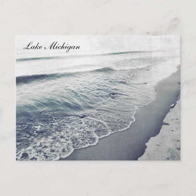 Carte Postale Belle plage Retro Lake Michigan Shoreline (Devant)