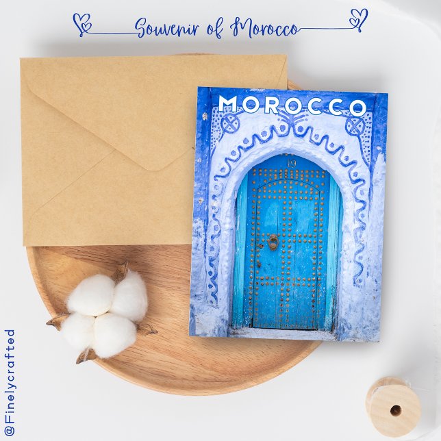 Carte Postale Belle Porte Médina Bleue Chéfchaouen Marocaine (Créateur téléchargé)