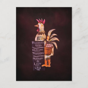 Carte Postale Belle poule Boucher français signe souvenir touris