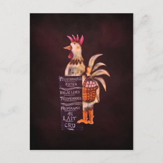 Carte Postale Belle poule Boucher français signe souvenir touris