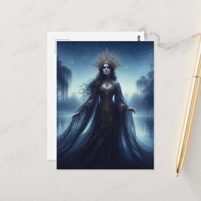 Carte Postale Belle Reine de la Nuit (Devant/Arrière en situation)