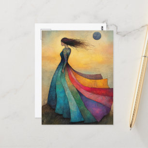 Carte Postale Belle robe arc-en-ciel
