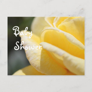 Carte Postale belle rose jaune baby shower invitation