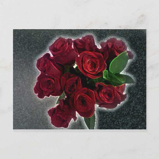 CARTE POSTALE BELLE ROSE ROUGE (Devant)