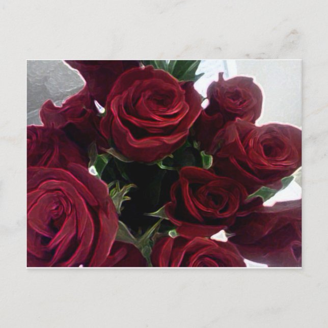 CARTE POSTALE BELLE ROSE ROUGE (Devant)