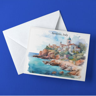 Carte Postale Belle Sardaigne Italie Aquarelle Voyage