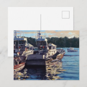 Carte Postale Belle scène de bateau de pêche