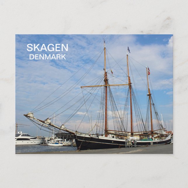 Carte Postale Belle Skagen Danemark Vieux Navire Postard! (Devant)