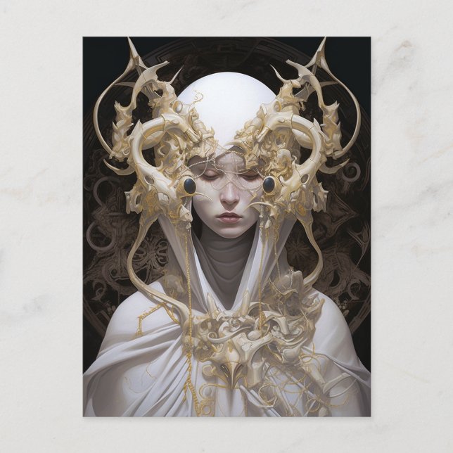 Carte Postale Belle sorcière Demon Queen Imaginaire Art (Devant)