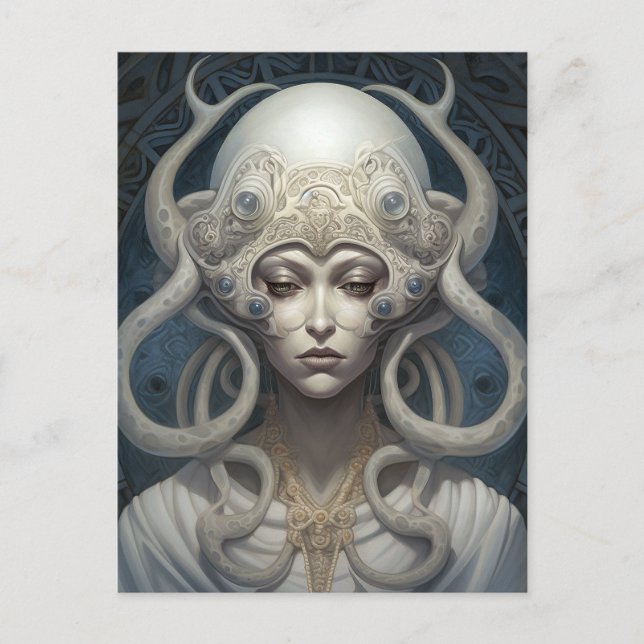 Carte Postale Belle sorcière Demon Queen Imaginaire Art (Devant)