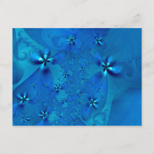 Carte Postale Belle Spirale Bleue Belle Fractale Art