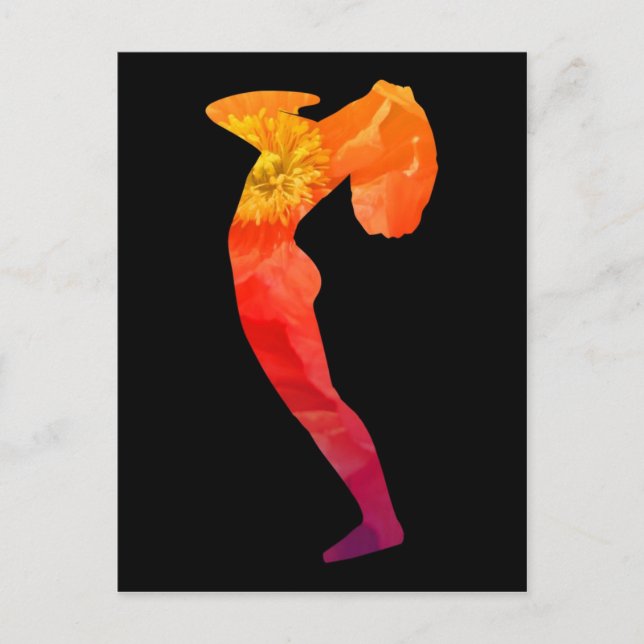 Carte Postale Belle Sun Salutation Abstraite Asana Design | (Devant)