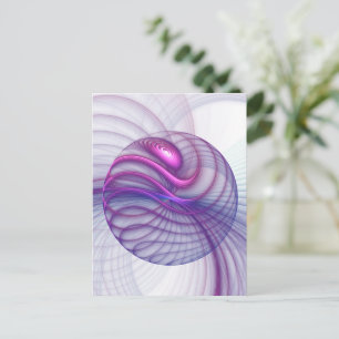 Carte Postale Belle Swing Moderne Art Fractal Abstrait Rose