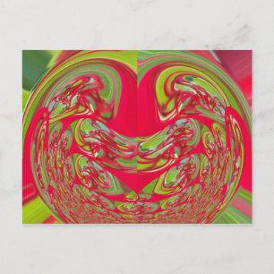 Carte Postale Belle texture rouge et verte Couleur Art Abstrait