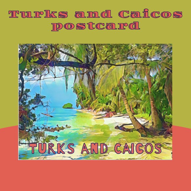 Carte Postale Belle Turks and Caicos Tropical Paradise Art (Créateur téléchargé)