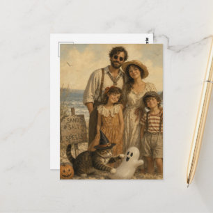 Carte Postale Belle Vacance de Summerween en Famille à la Plage