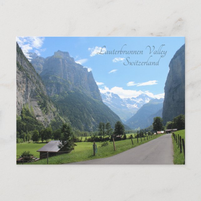 Carte Postale Belle vallée de Lauterbrunnen, Suisse (Devant)
