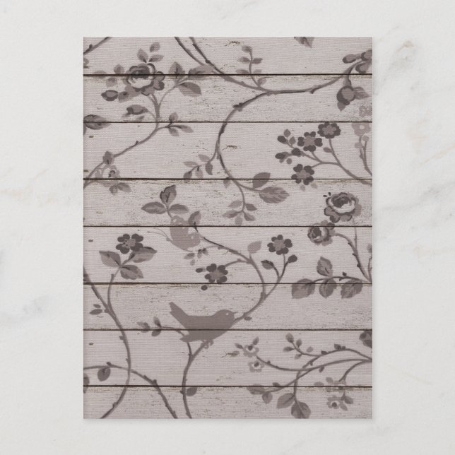 Carte Postale Belle vintage élégante papillons floraux (Devant)